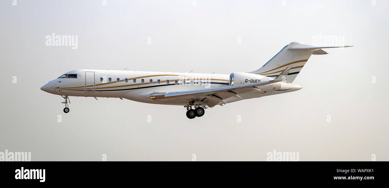 Bombardier Global Express BD 700 G-OUEG kommt beim RIAT 2019 Stockfoto