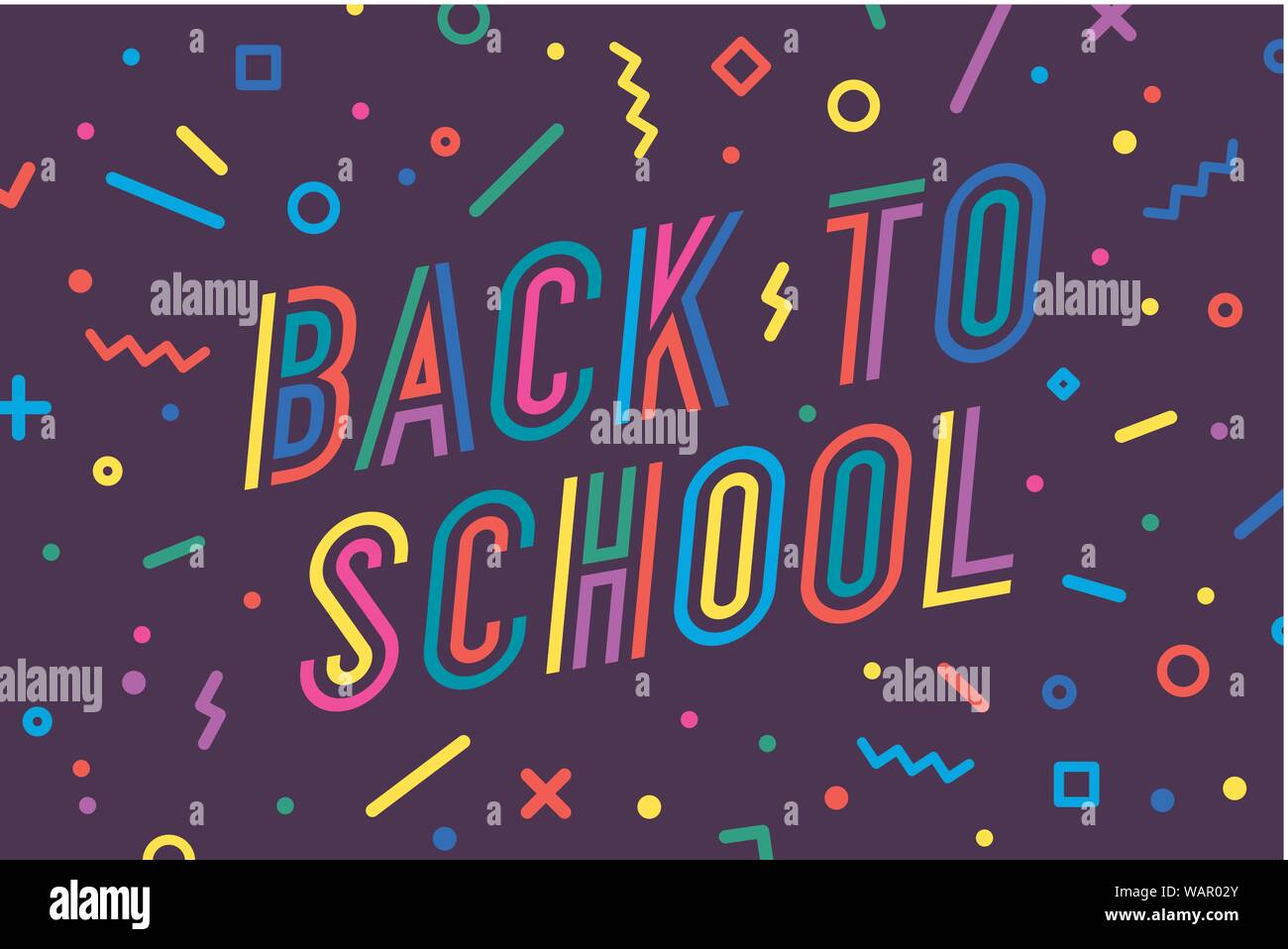 Zurück zu Schule. Banner, Sprechblasen, Poster, Design Stock Vektor