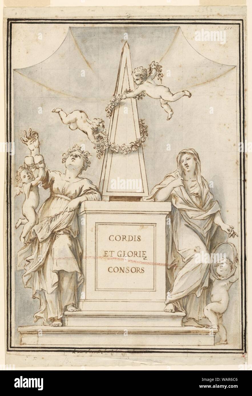 Zeichnung, Design für eine Monochrome Malerei, Kirche von Corpus Domini, Bologna, Italien, 1689-94 Stockfoto