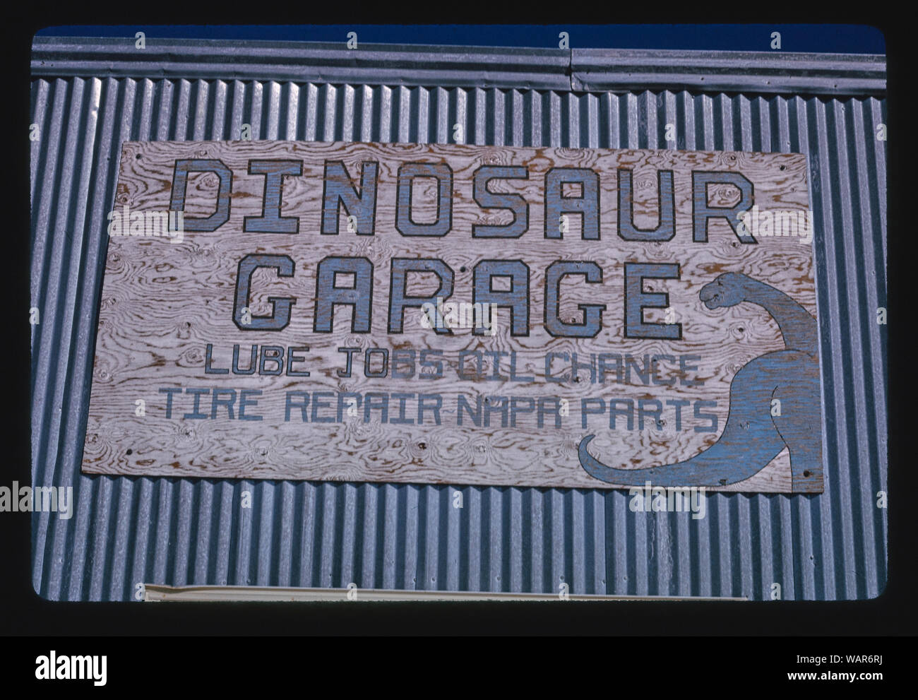 Dinosaurier Garage unterzeichnen, Dinosaurier, Colorado Stockfoto
