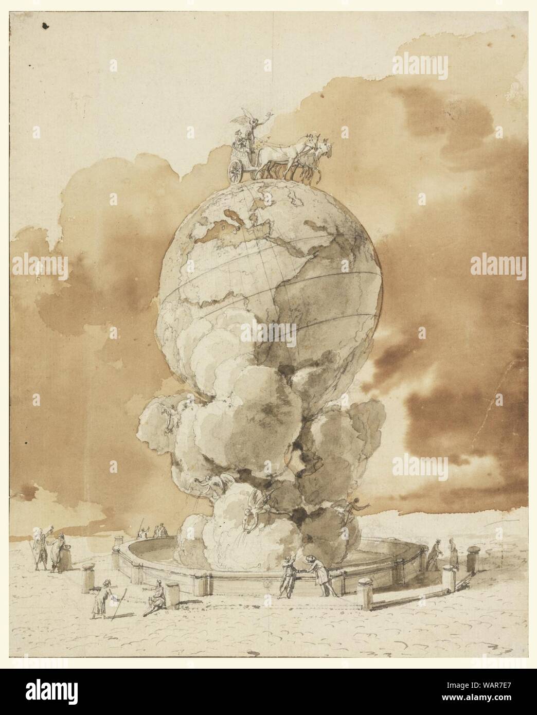 Zeichnung, Design für ein öffentliches Denkmal auf einem Pariser Platz errichtet werden soll und kann. 1802 Stockfoto