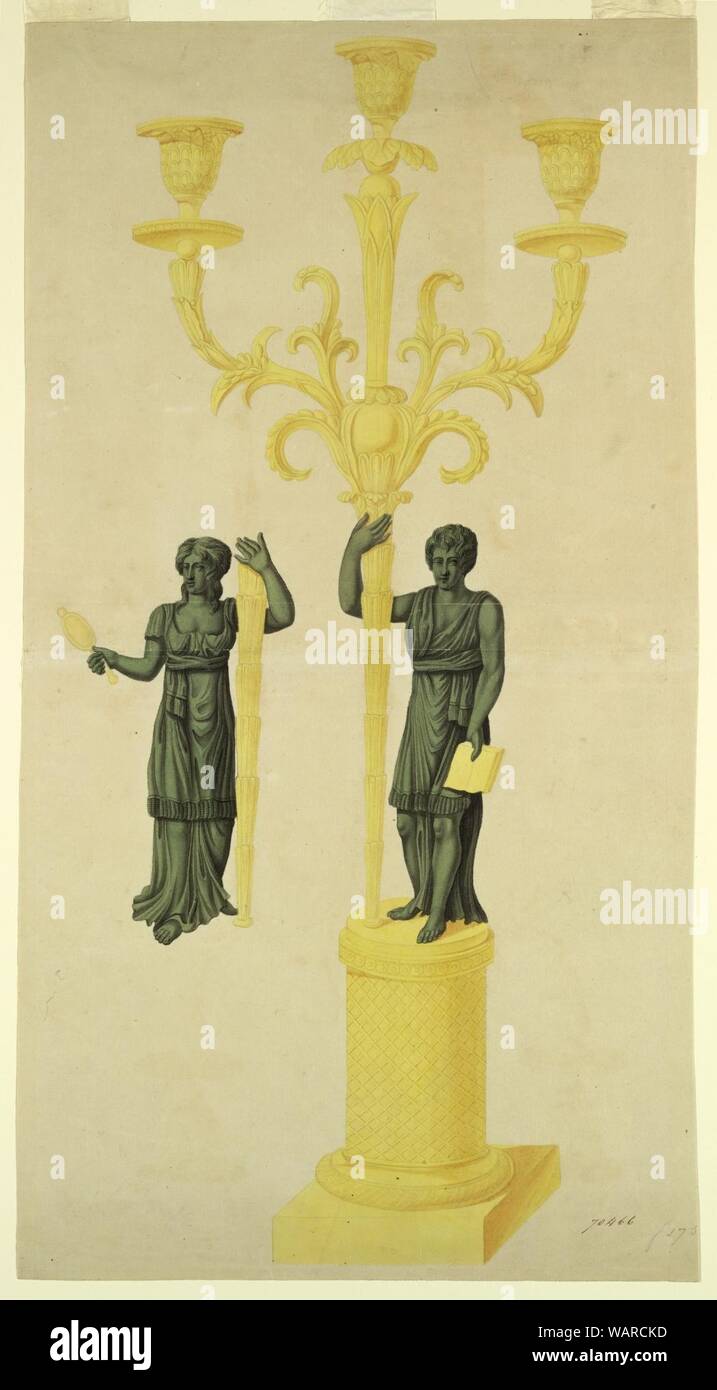 Zeichnung, Design für zwei Leuchter, 1800 - 1825 Stockfoto Zeichnung, Design für zwei Leuchter, 1800 - 1825 Stockfoto