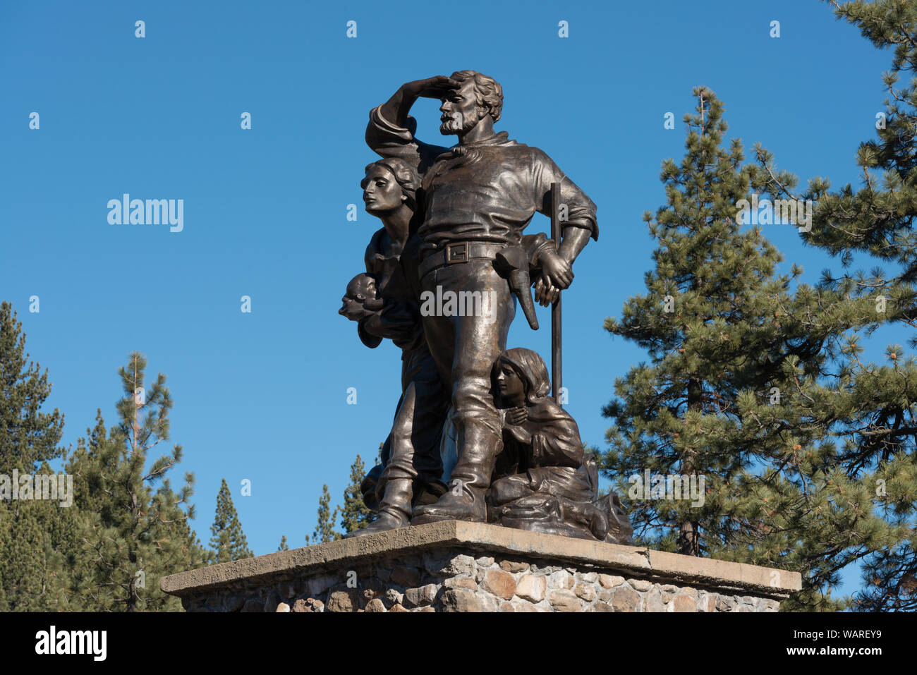 Donner Pass Memorial in Truckee, unincorporated Stadt in Nevada County, Kalifornien, ein paar Meilen nördlich des Lake Tahoe Stockfoto