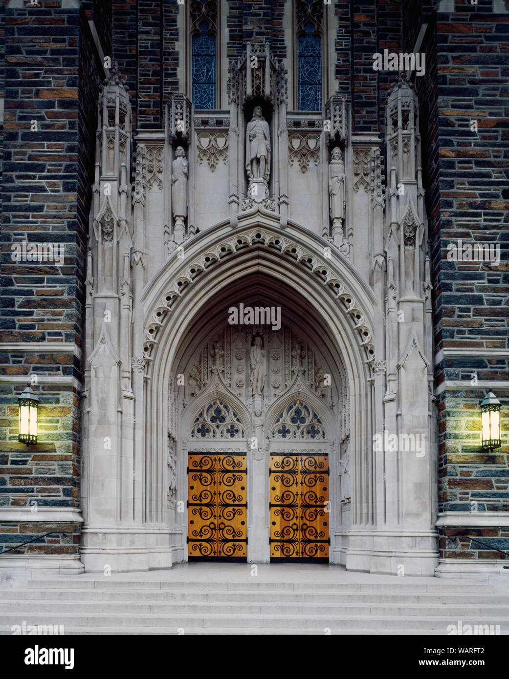 Eingang zur Kapelle der Duke University, Durham, North Carolina Stockfoto