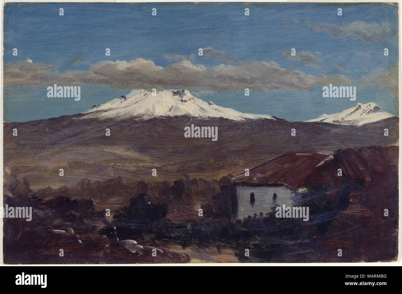 Zeichnung, Berg Chimborazo dargestellt von Riobamba, Ecuador, 1857 Stockfoto