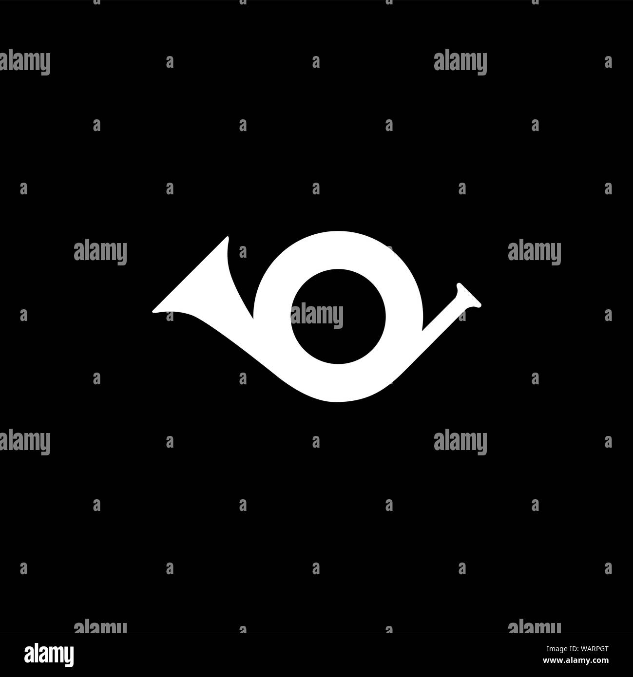 Shehnai Symbol auf schwarzem Hintergrund. Schwarz Stil Vector Illustration Stockfoto