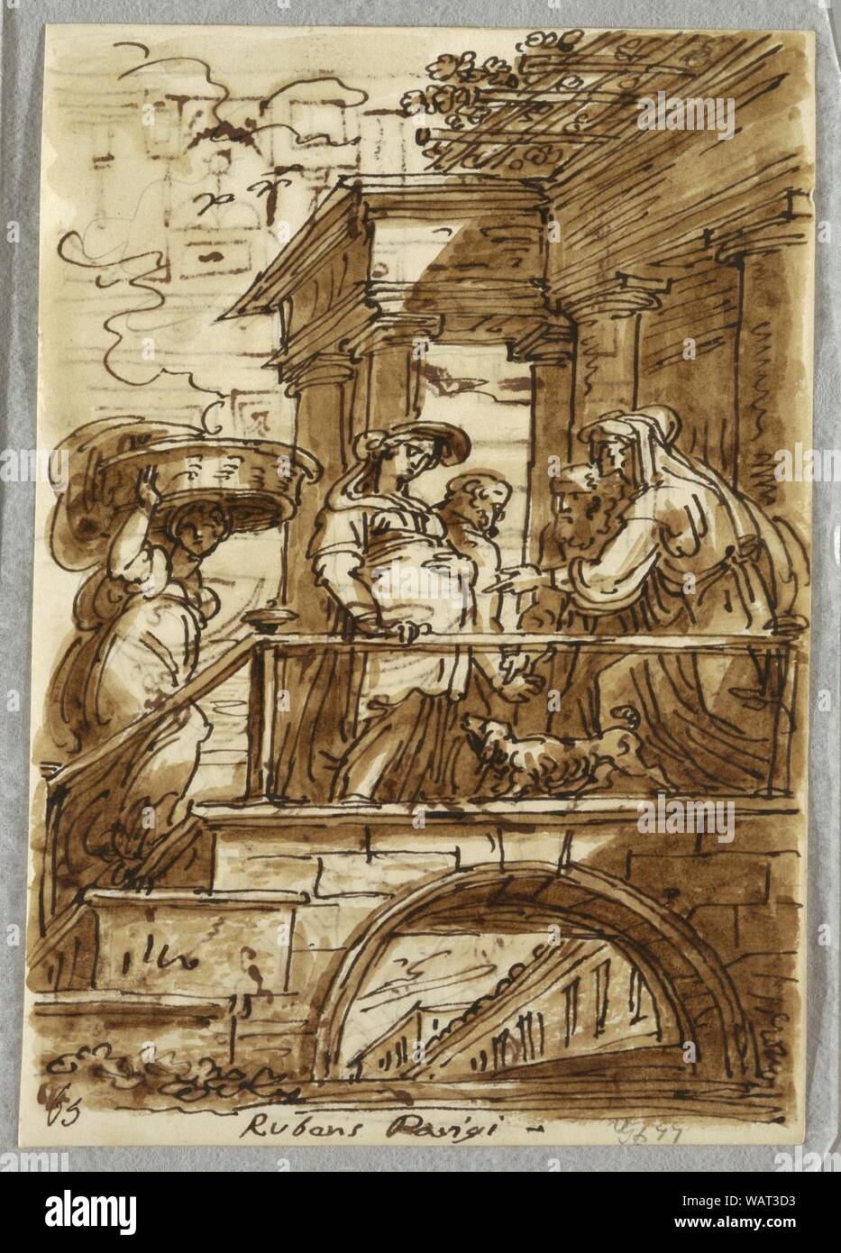 Zeichnung, Studie der Heimsuchung, nach Peter Paul Rubens, 1813-18. Stockfoto