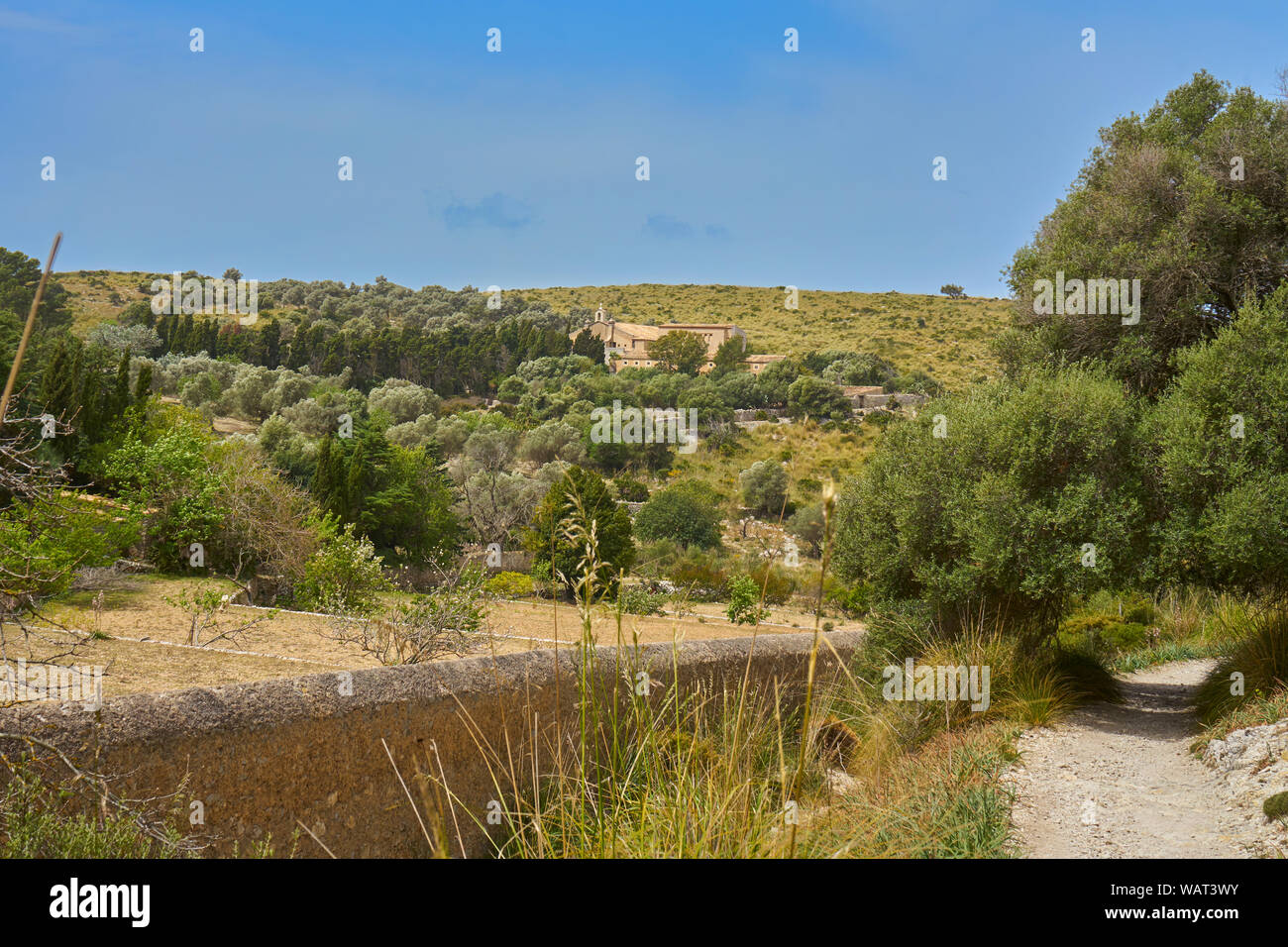 Ermita de Betlem Mallorca Spanien an einem sonnigen Frühlingstag Stockfoto