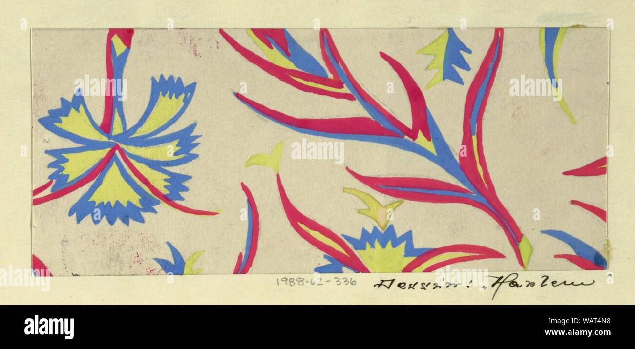 Zeichnung, Textildesign - Harlem, 1916 - 1918 Stockfoto