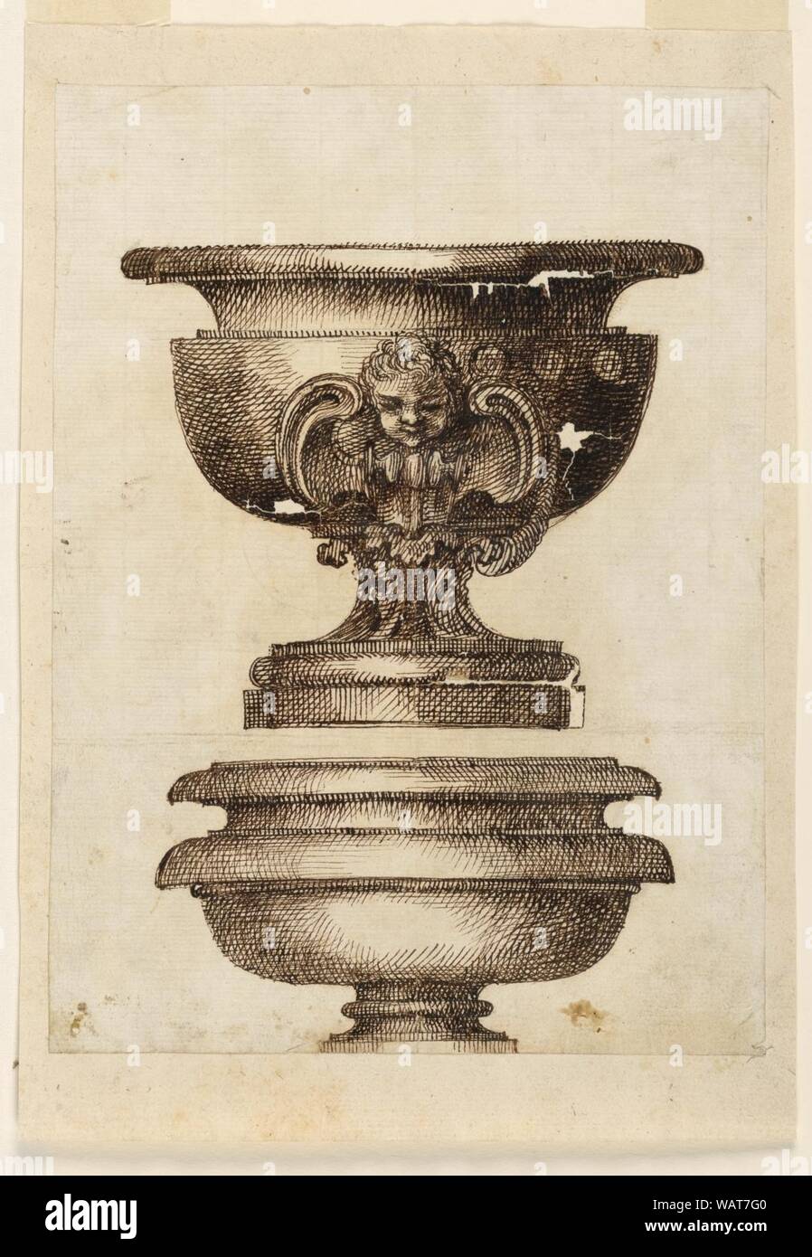 Zeichnung, zwei Vasen, 1650 - 1700 Stockfoto