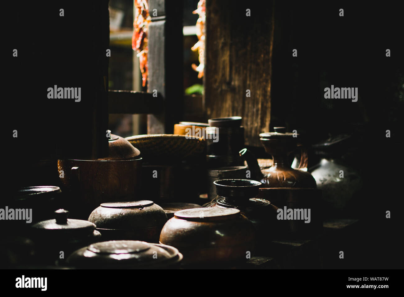 Traditionelle Utensilien - Bhutan Stockfoto