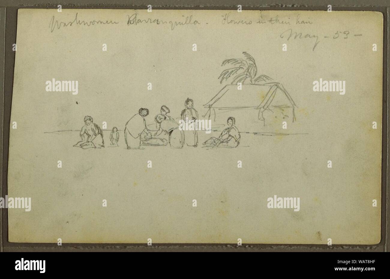 Zeichnung, Wäscherin in Barranquilla, Kolumbien, Mai 1853 Stockfoto