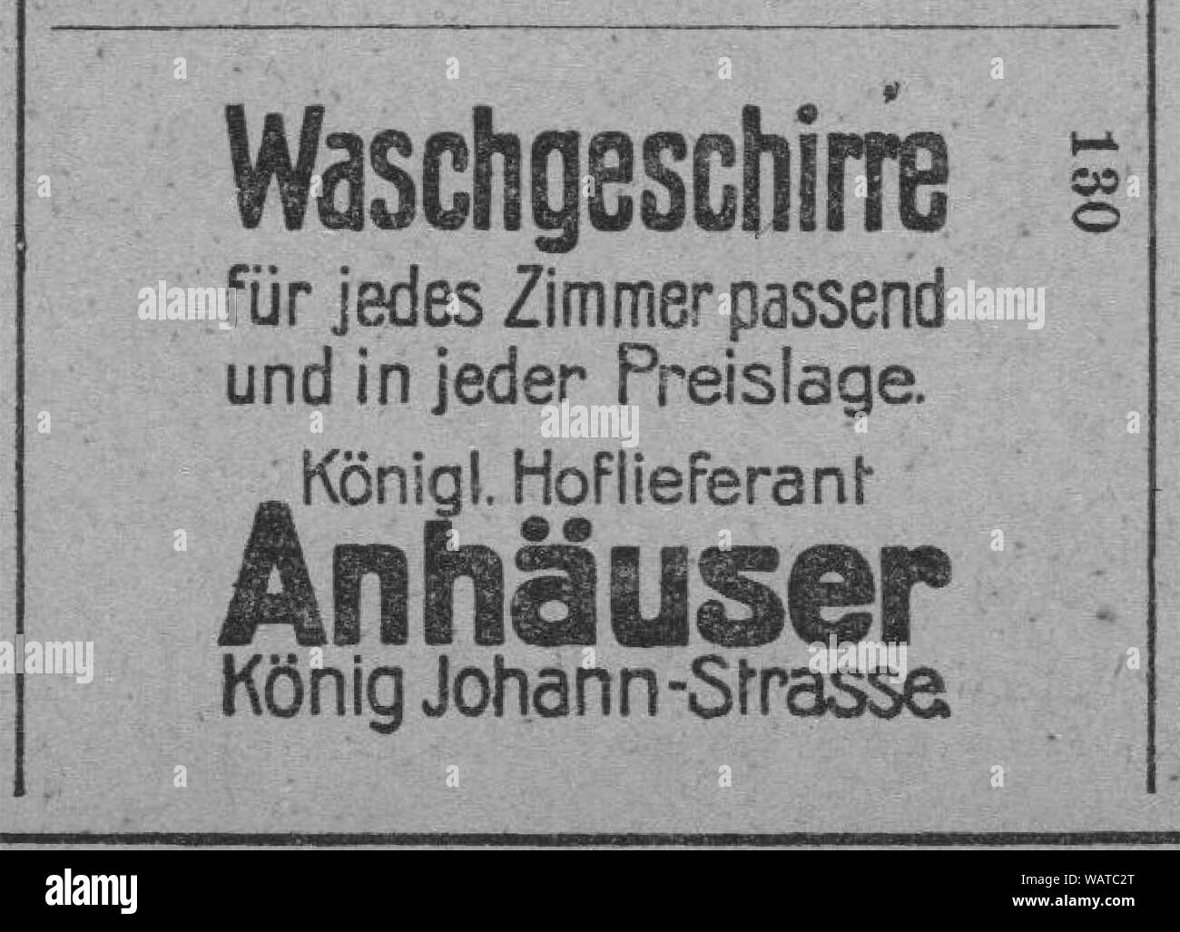 Dresdner Amtsblatt 1906 004 Anhäuser. Stockfoto