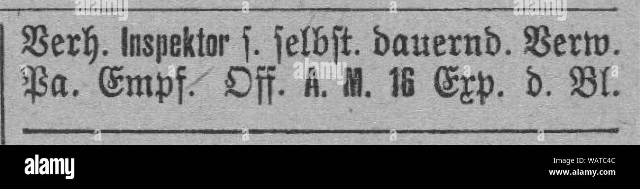 Dresdner Amtsblatt 1906 004 Inspektor. Stockfoto