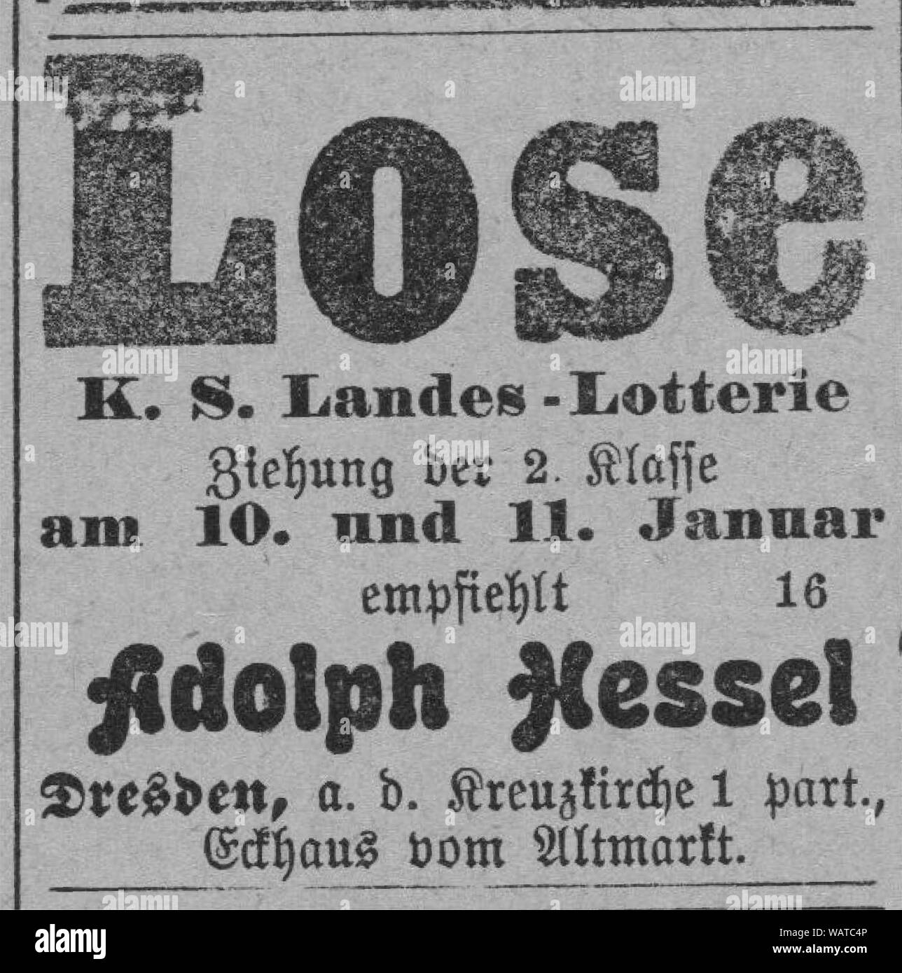 Dresdner Amtsblatt 1906 004 verlieren Ad. Stockfoto