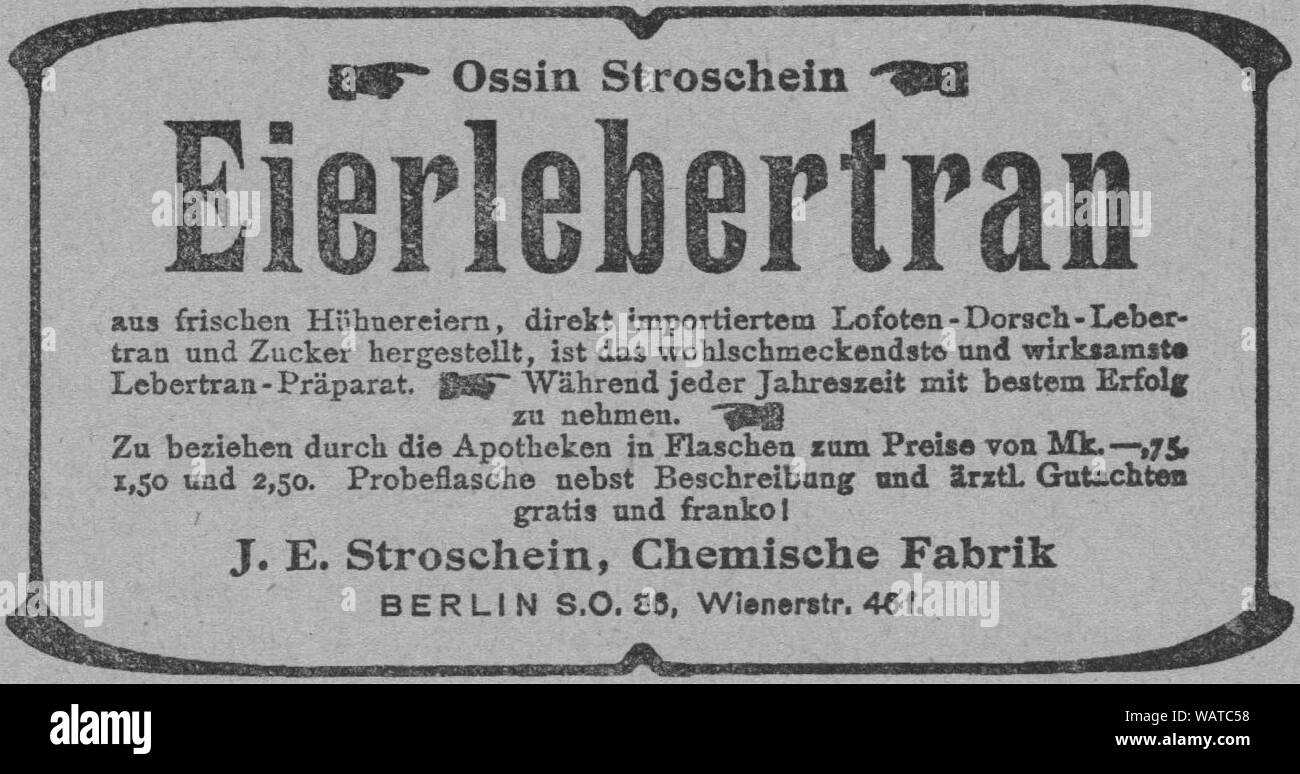 Dresdner Amtsblatt 1906 004 Lebertran. Stockfoto