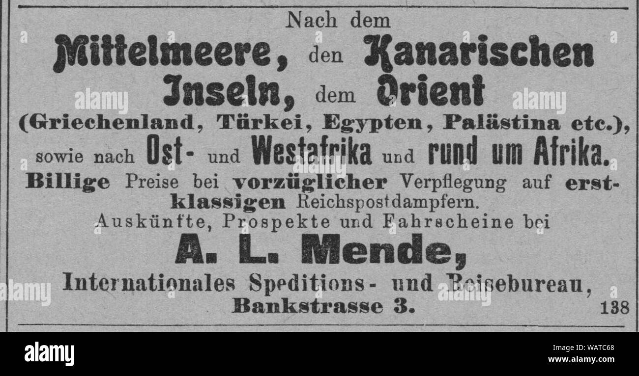 Dresdner Amtsblatt 1906 004 Mende. Stockfoto