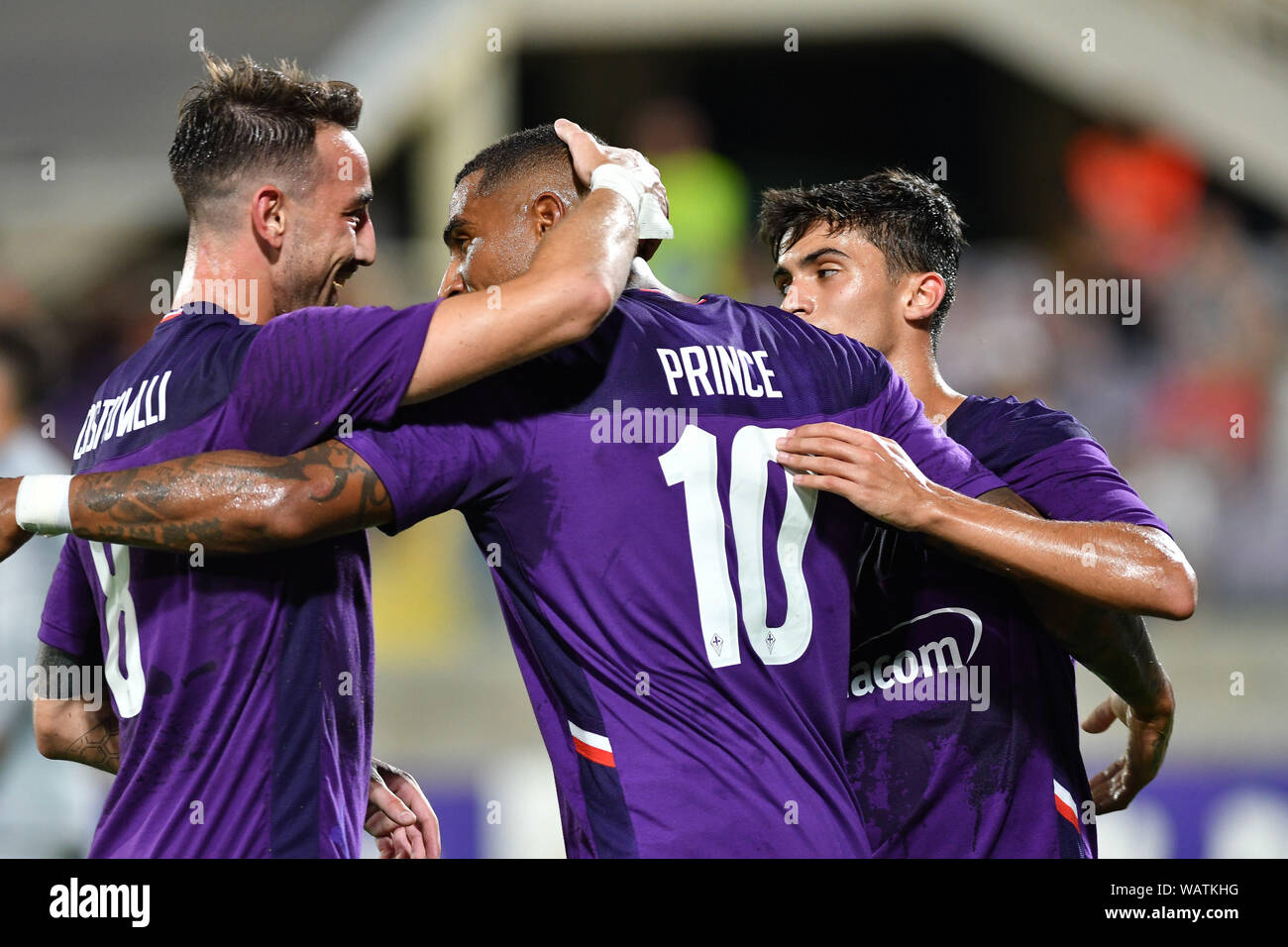 Firenze, Italien, 11. August 2019, Esultanza della Fiorentina während des Amichevole - Fiorentina vs Galatasaray Calcio Serie A-Kredit: LPS/Lisa Guglielmi/ Stockfoto