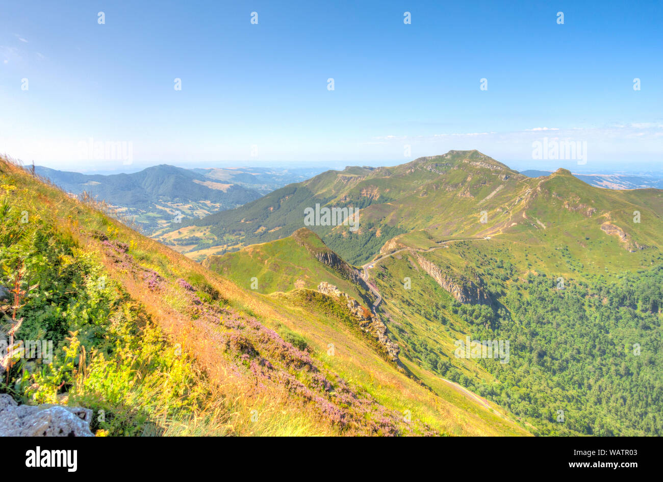 Panorama vom Puy Mary, Frankreich Stockfoto