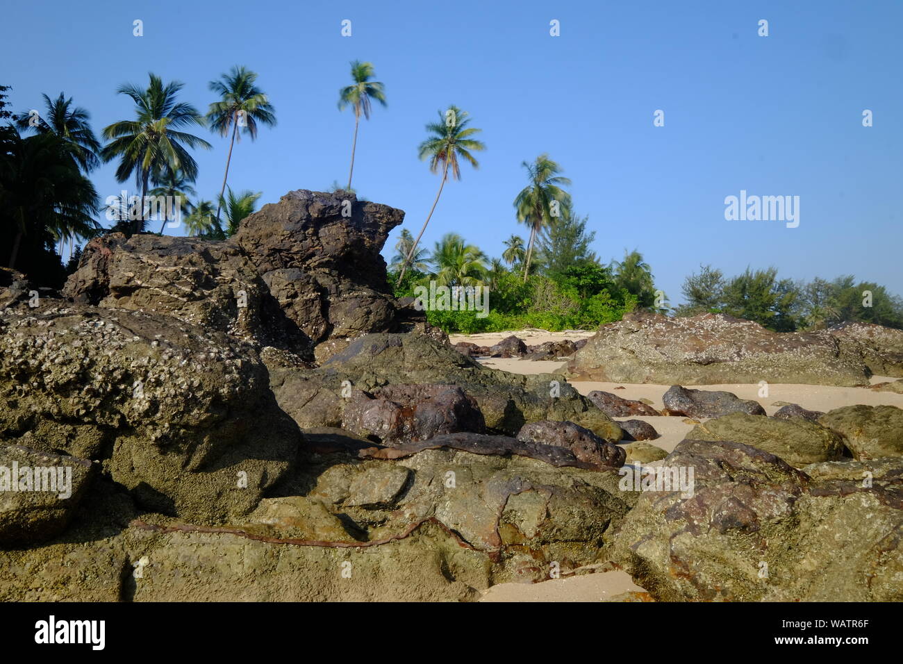 Keindahan pantai Batu khasnya sengkelik dengan Stockfoto