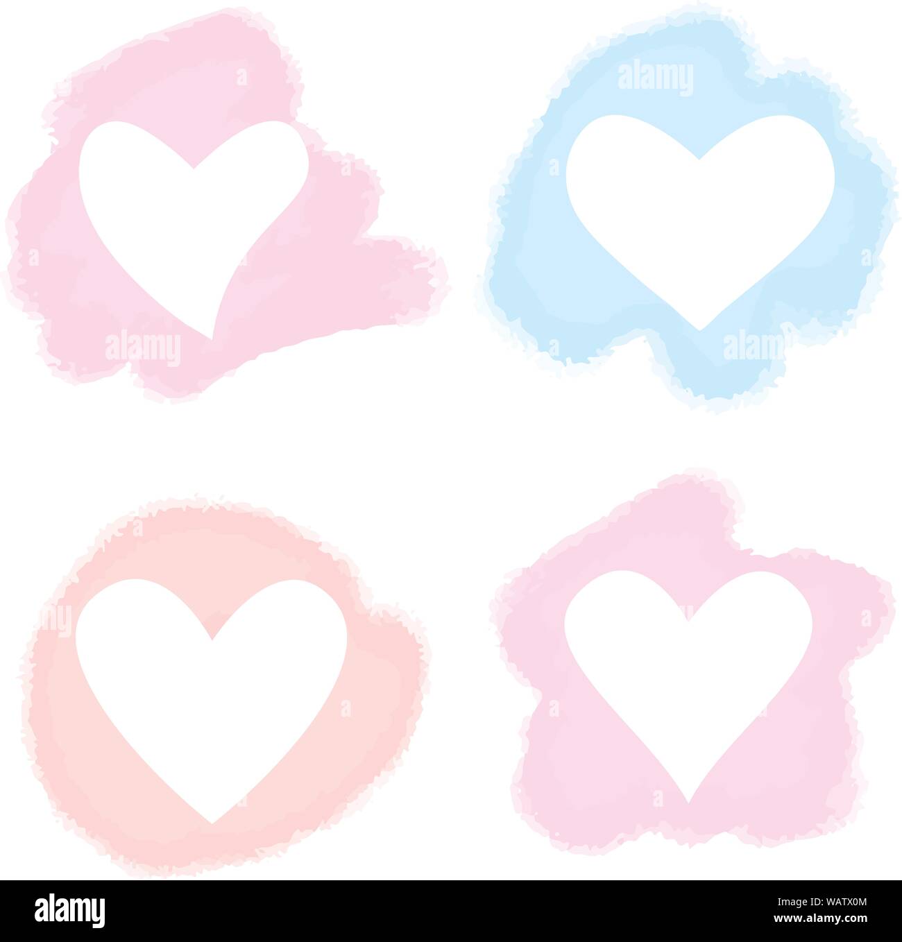 Aquarell von Hand Herz für Valentinstag. Romantischer Urlaub Dekoration. Kunst für Heim-, Print-, Web-, Banner, Poster. Valentines Tag und Hochzeit. Stock Vektor