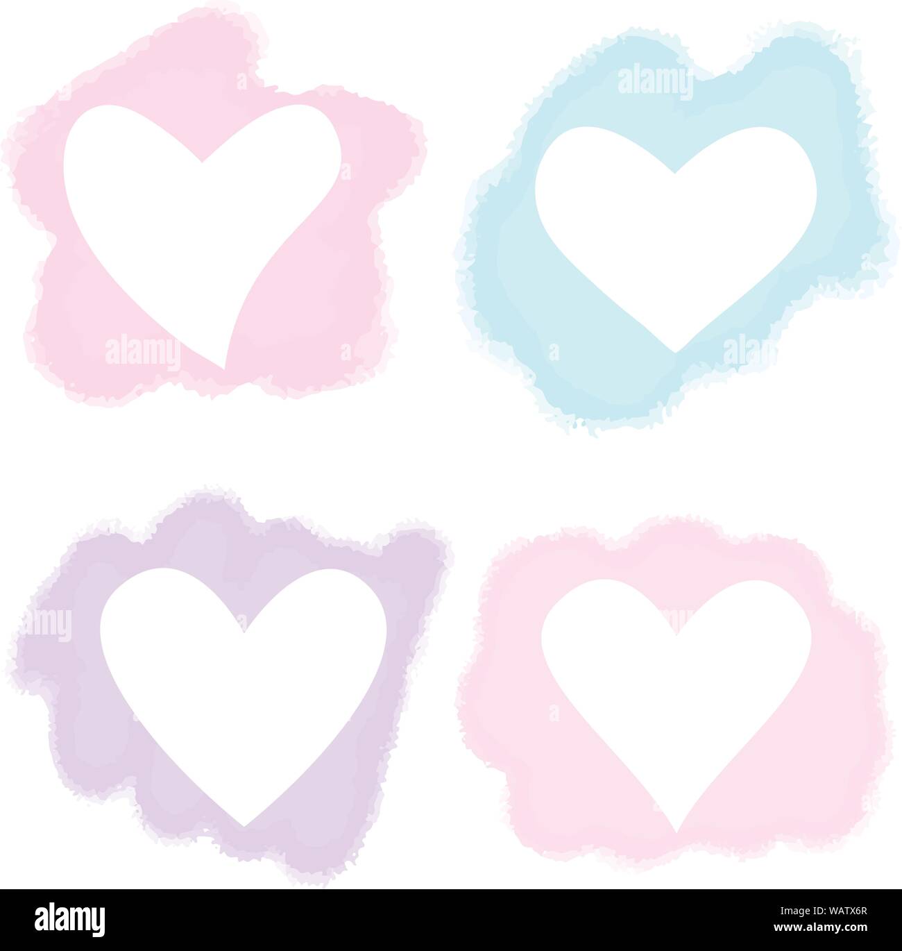 Aquarell von Hand Herz für Valentinstag. Romantischer Urlaub Dekoration. Kunst für Heim-, Print-, Web-, Banner, Poster. Valentines Tag und Hochzeit. Stock Vektor
