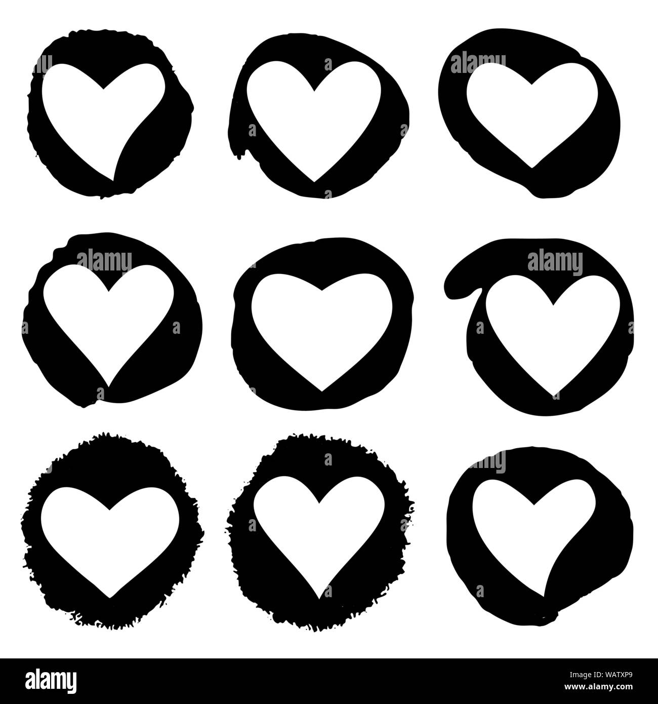 Aquarell von Hand Herz für Valentinstag. Romantischer Urlaub Dekoration. Kunst für Heim-, Print-, Web-, Banner, Poster. Valentines Tag und Hochzeit. Stock Vektor