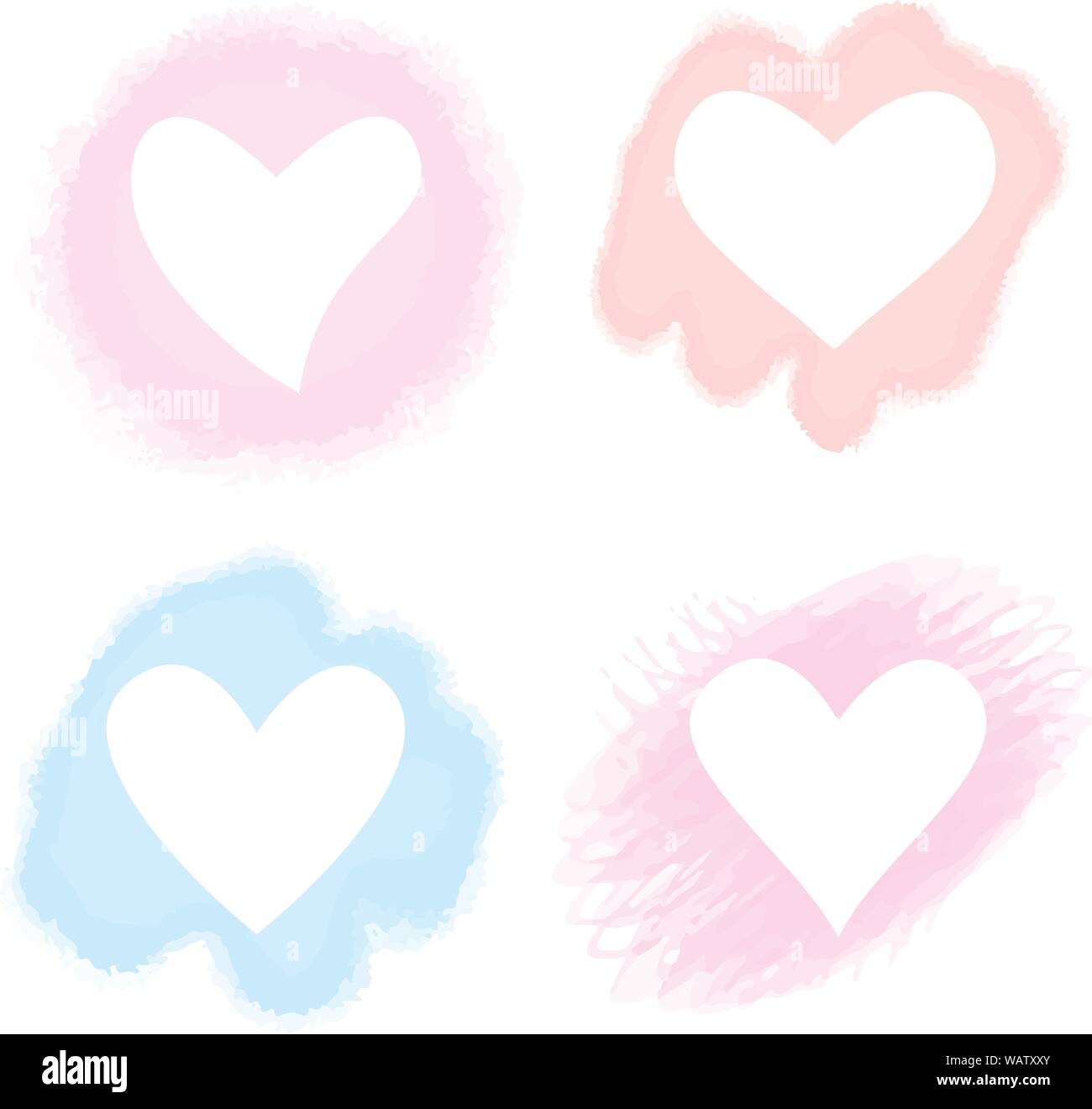 Aquarell von Hand Herz für Valentinstag. Romantischer Urlaub Dekoration. Kunst für Heim-, Print-, Web-, Banner, Poster. Valentines Tag und Hochzeit. Stock Vektor