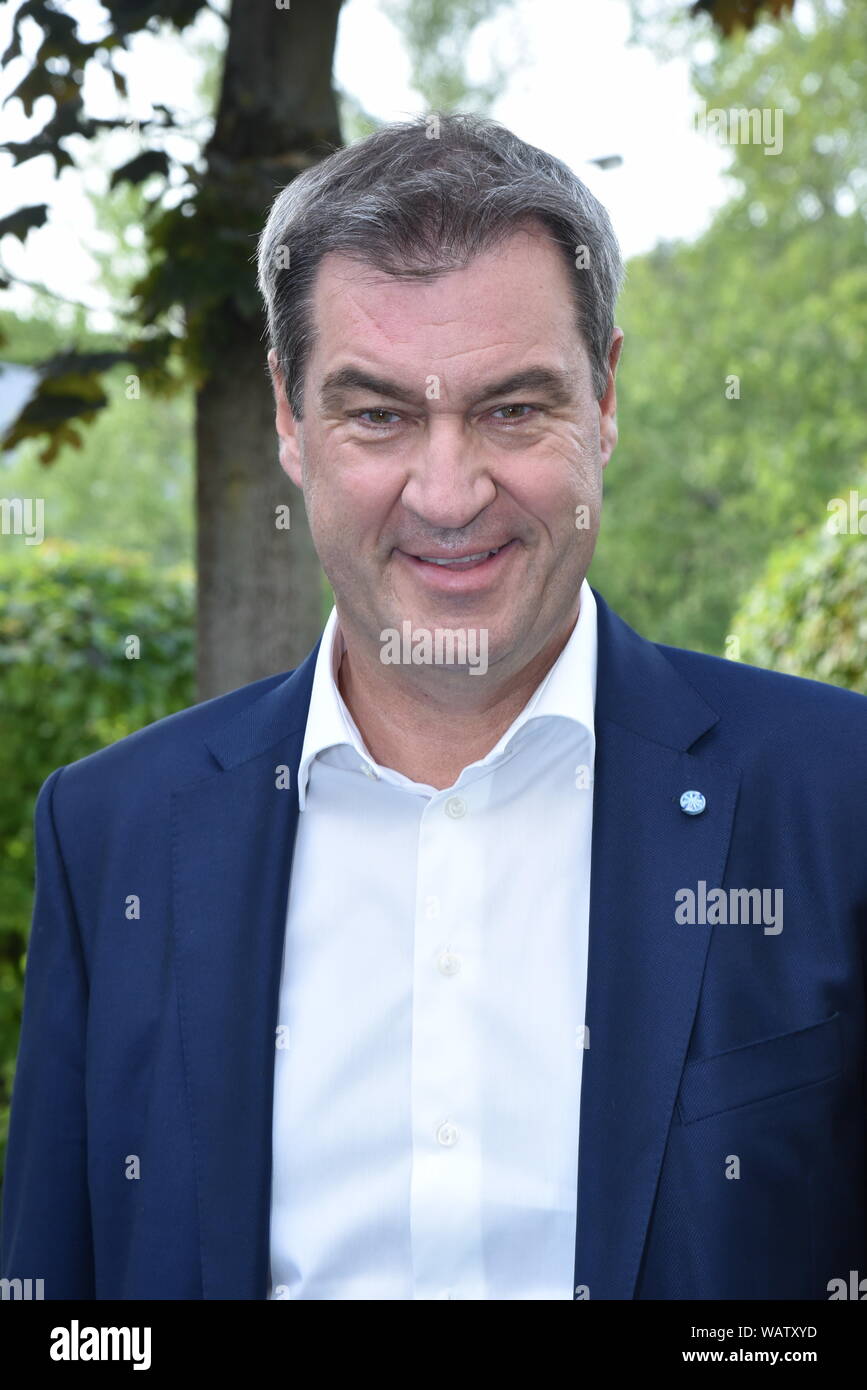 Köln, Deutschland. 21 Aug, 2019. Der Politiker Markus Söder, CSU, Ministerpräsident von Bayern zu Gast bei der ARD-Talkshow "maischberger. Der Woche 'Credit: Horst Galuschka/dpa/Horst Galuschka dpa/Alamy leben Nachrichten Stockfoto