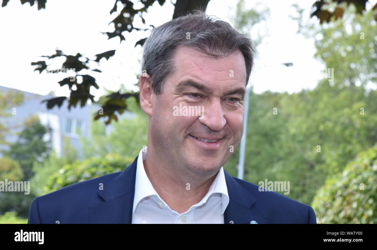 Köln, Deutschland. 21 Aug, 2019. Der Politiker Markus Söder, CSU, Ministerpräsident von Bayern zu Gast bei der ARD-Talkshow "maischberger. Der Woche 'Credit: Horst Galuschka/dpa/Horst Galuschka dpa/Alamy leben Nachrichten Stockfoto