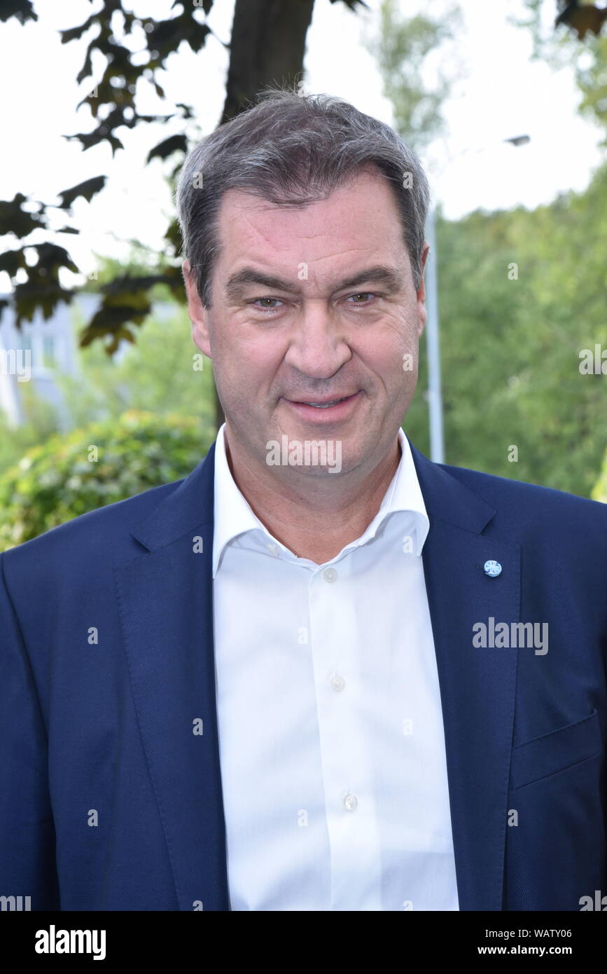 Köln, Deutschland. 21 Aug, 2019. Der Politiker Markus Söder, CSU, Ministerpräsident von Bayern zu Gast bei der ARD-Talkshow "maischberger. Der Woche 'Credit: Horst Galuschka/dpa/Horst Galuschka dpa/Alamy leben Nachrichten Stockfoto