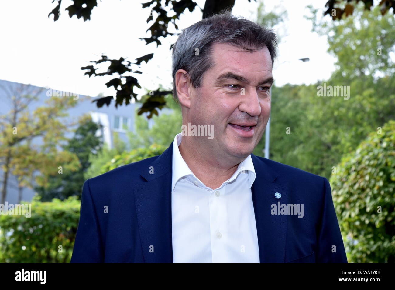 Köln, Deutschland. 21 Aug, 2019. Der Politiker Markus Söder, CSU, Ministerpräsident von Bayern zu Gast bei der ARD-Talkshow "maischberger. Der Woche 'Credit: Horst Galuschka/dpa/Horst Galuschka dpa/Alamy leben Nachrichten Stockfoto