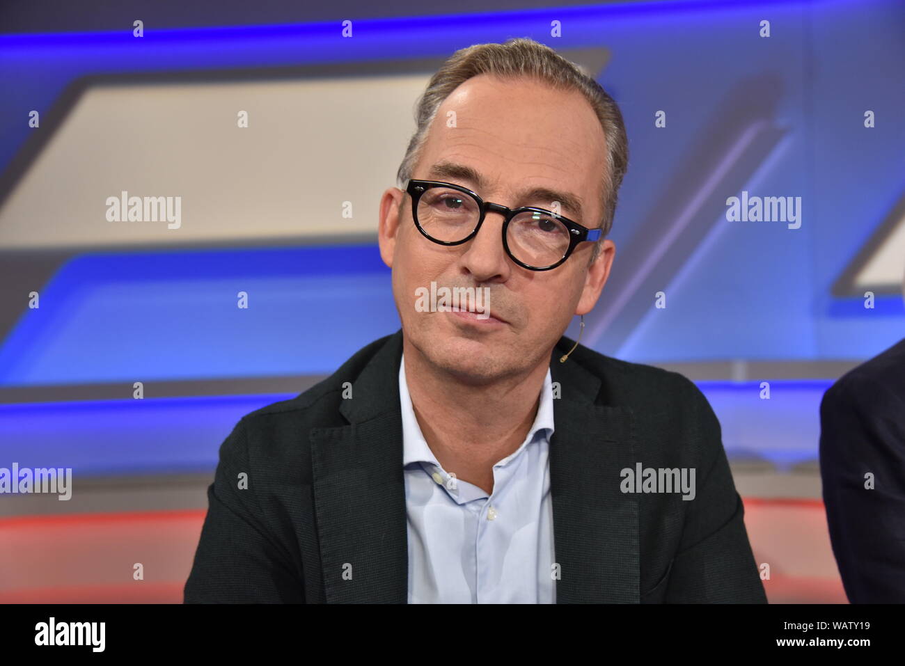 Köln, Deutschland. 21 Aug, 2019. Der Journalist Jan Fleischhauer ist ein Gast auf die ARD-Talkshow "maischberger. Der Woche 'Credit: Horst Galuschka/dpa/Horst Galuschka dpa/Alamy leben Nachrichten Stockfoto