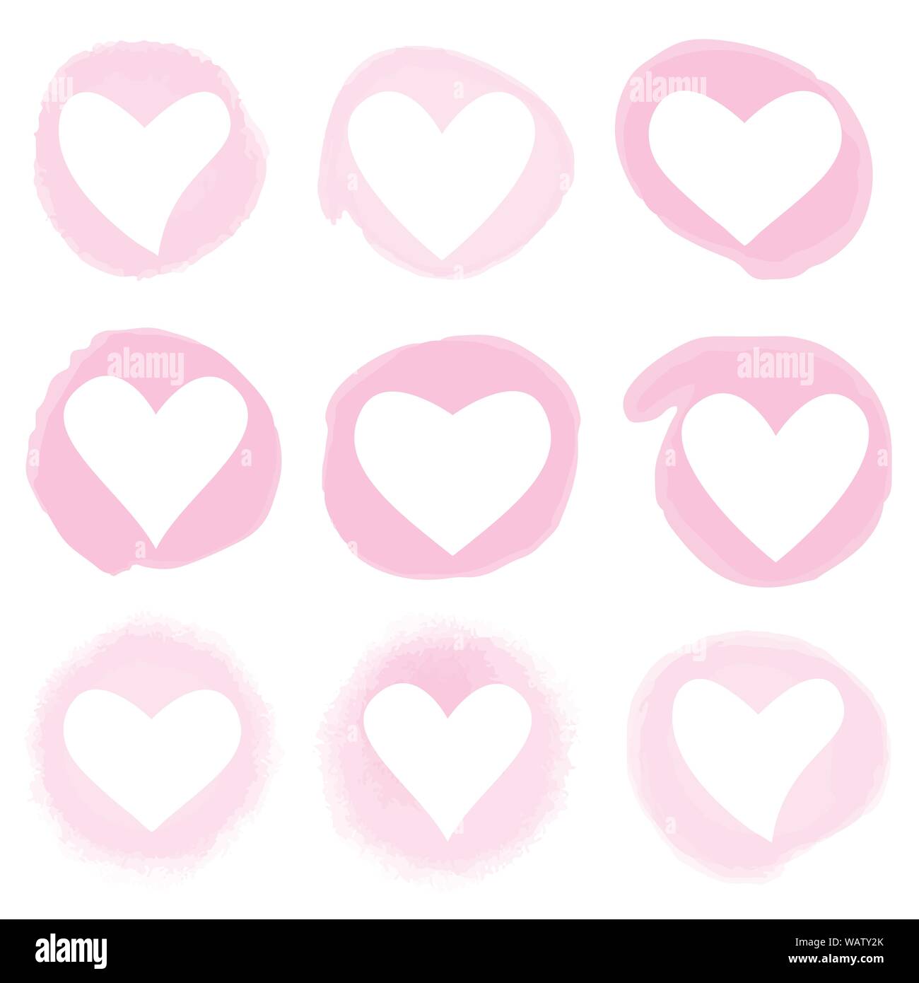 Aquarell von Hand Herz für Valentinstag. Romantischer Urlaub Dekoration. Kunst für Heim-, Print-, Web-, Banner, Poster. Valentines Tag und Hochzeit. Stock Vektor