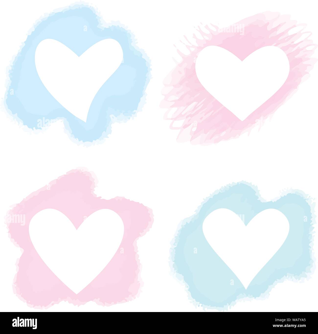 Aquarell von Hand Herz für Valentinstag. Romantischer Urlaub Dekoration. Kunst für Heim-, Print-, Web-, Banner, Poster. Valentines Tag und Hochzeit. Stock Vektor