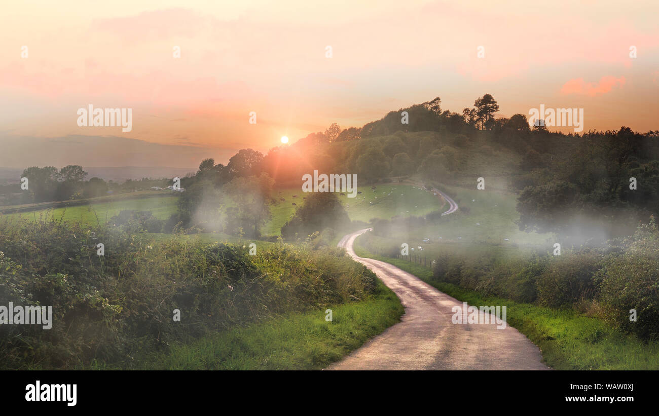 Die Straße zu Kirby Knowle Stockfoto