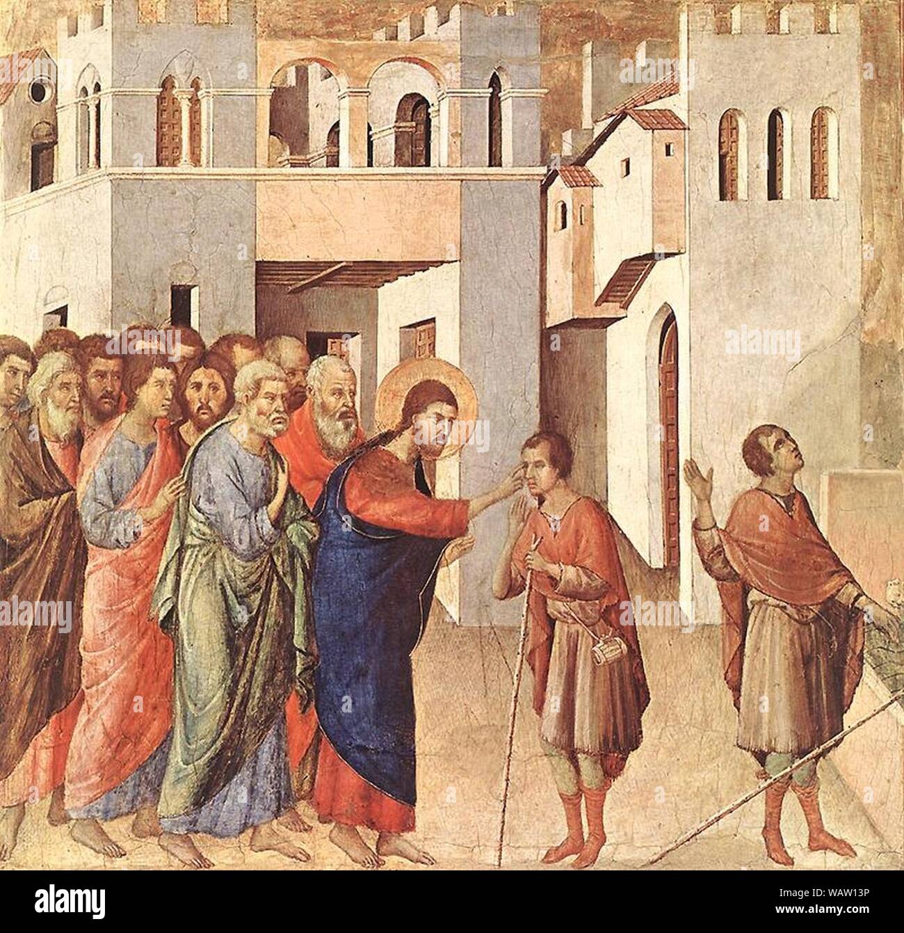 Duccio di Buoninsegna - Heilung des Blinden - Stockfoto