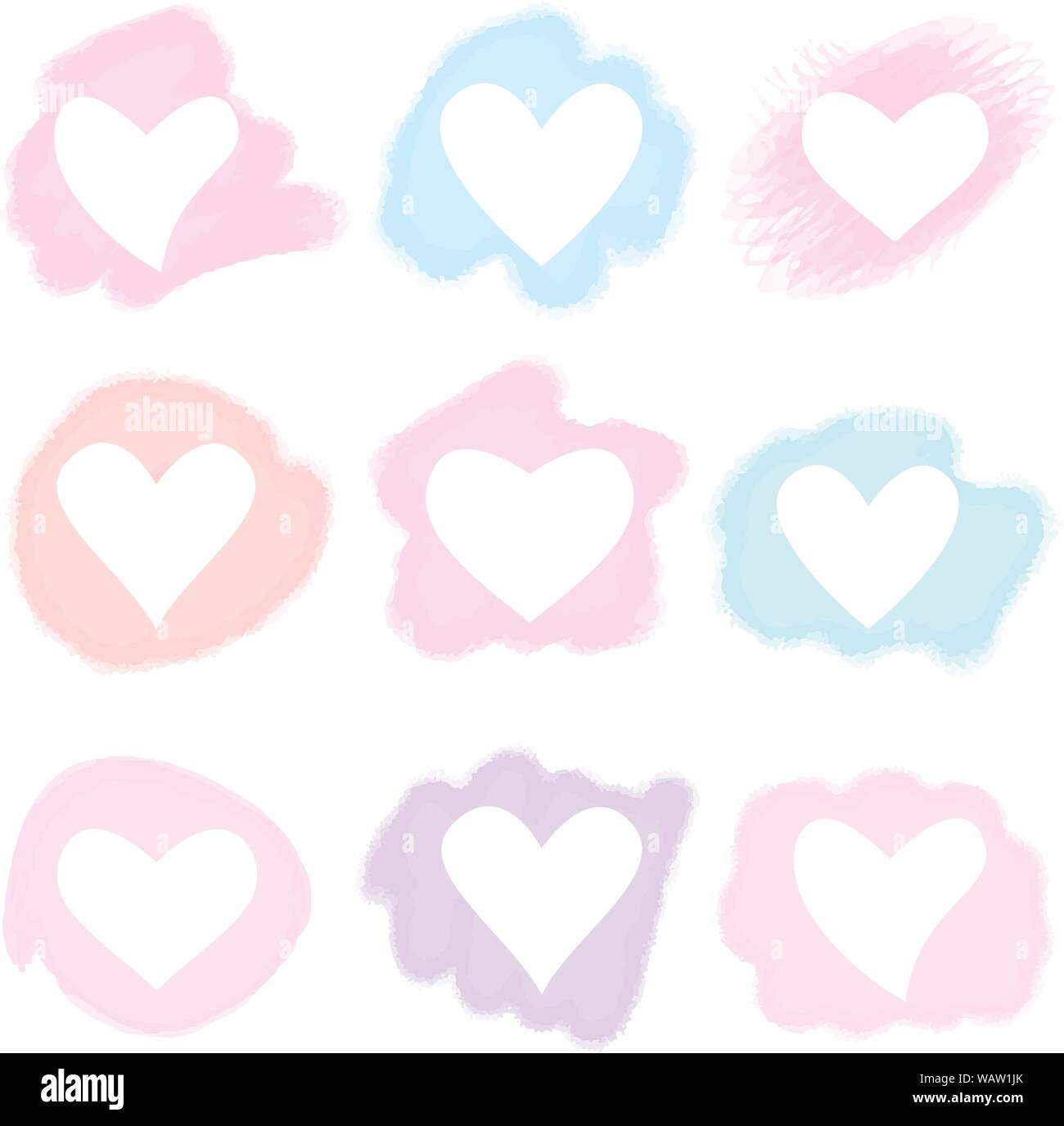 Aquarell von Hand Herz für Valentinstag. Romantischer Urlaub Dekoration. Kunst für Heim-, Print-, Web-, Banner, Poster. Valentines Tag und Hochzeit. Stock Vektor
