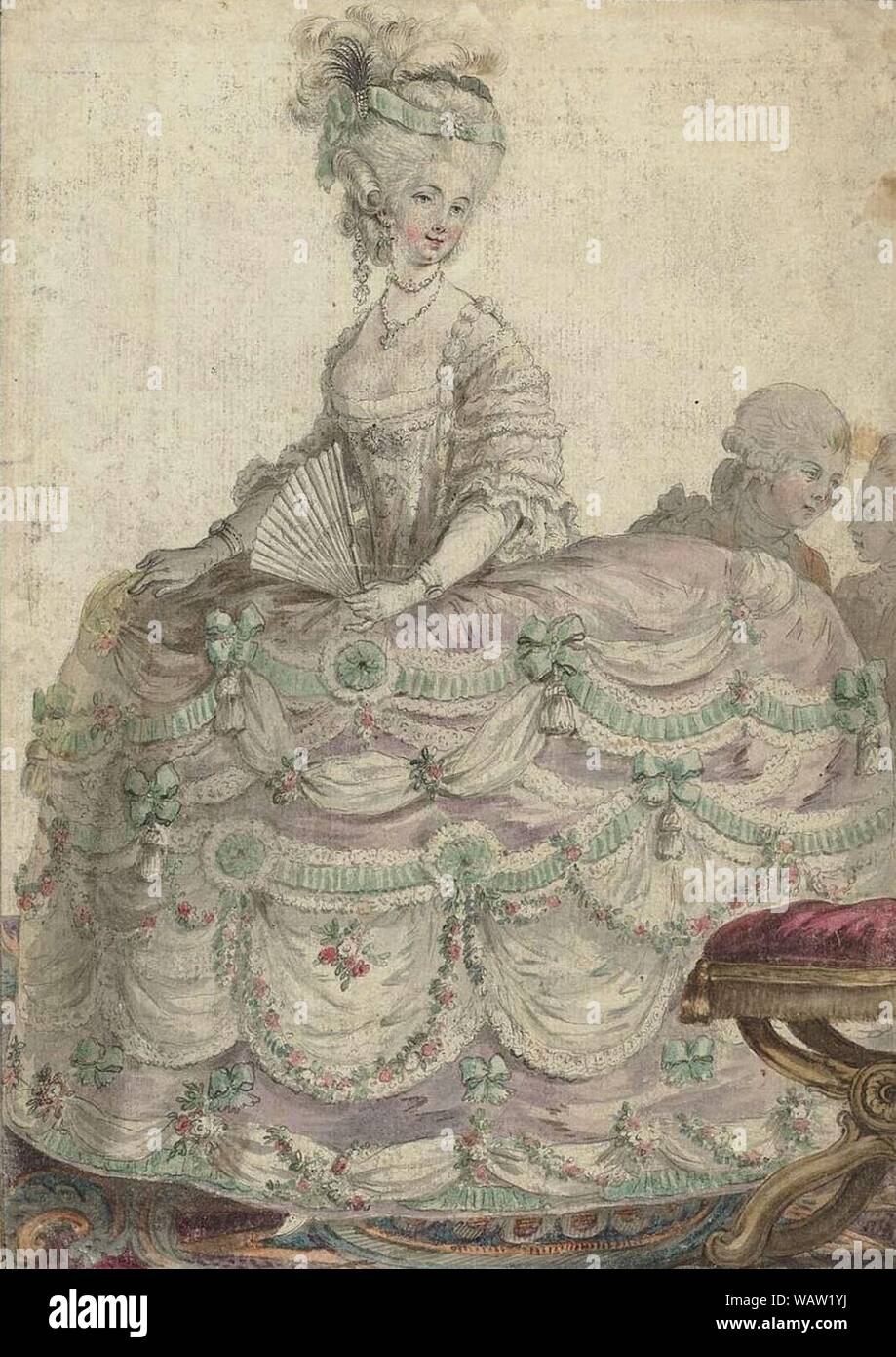 Duchesse Insassen une des Premieren - Le Clerc 1781. Stockfoto