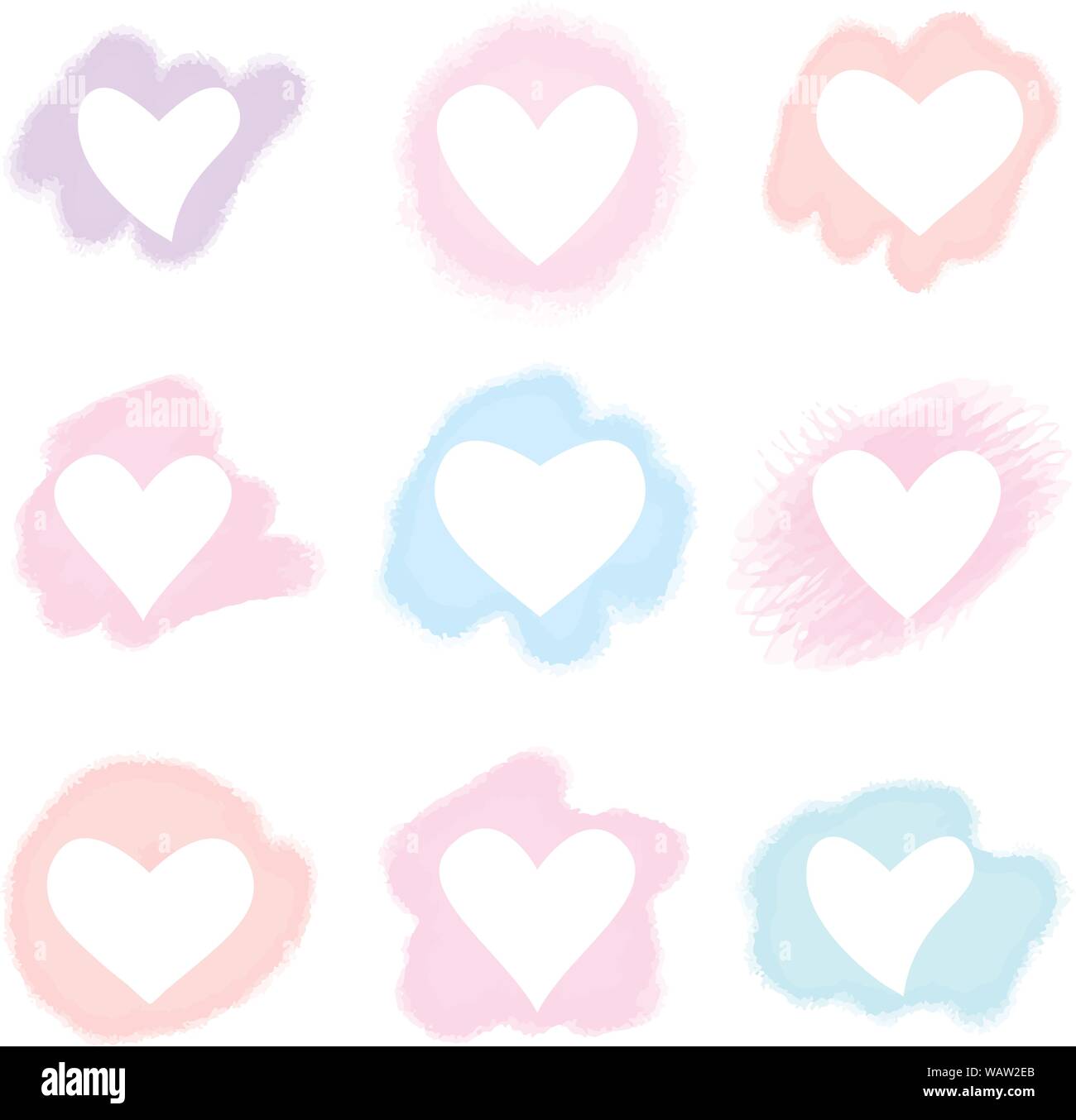 Aquarell von Hand Herz für Valentinstag. Romantischer Urlaub Dekoration. Kunst für Heim-, Print-, Web-, Banner, Poster. Valentines Tag und Hochzeit. Stock Vektor