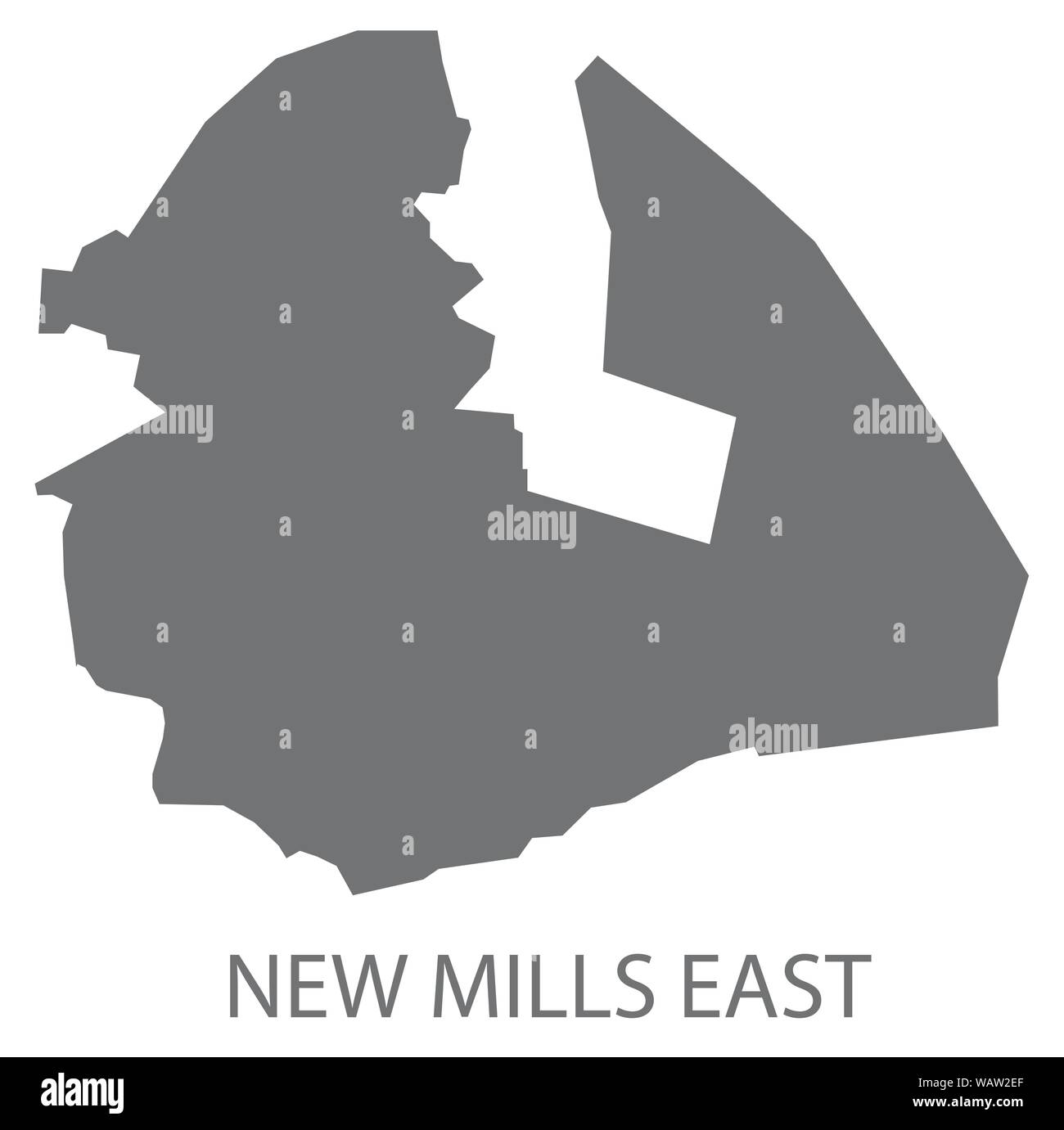 Neue Mühlen Osten Grau ward Karte von High Peak District in East Midlands England Großbritannien Stock Vektor