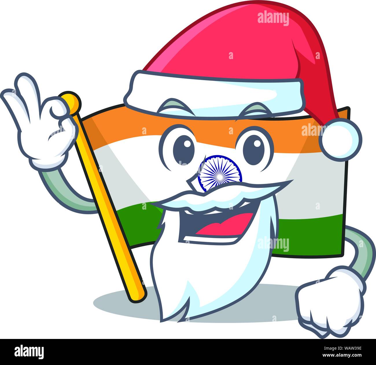 Santa indische Flagge im Cartoon Schrank aufbewahrt Stock Vektor