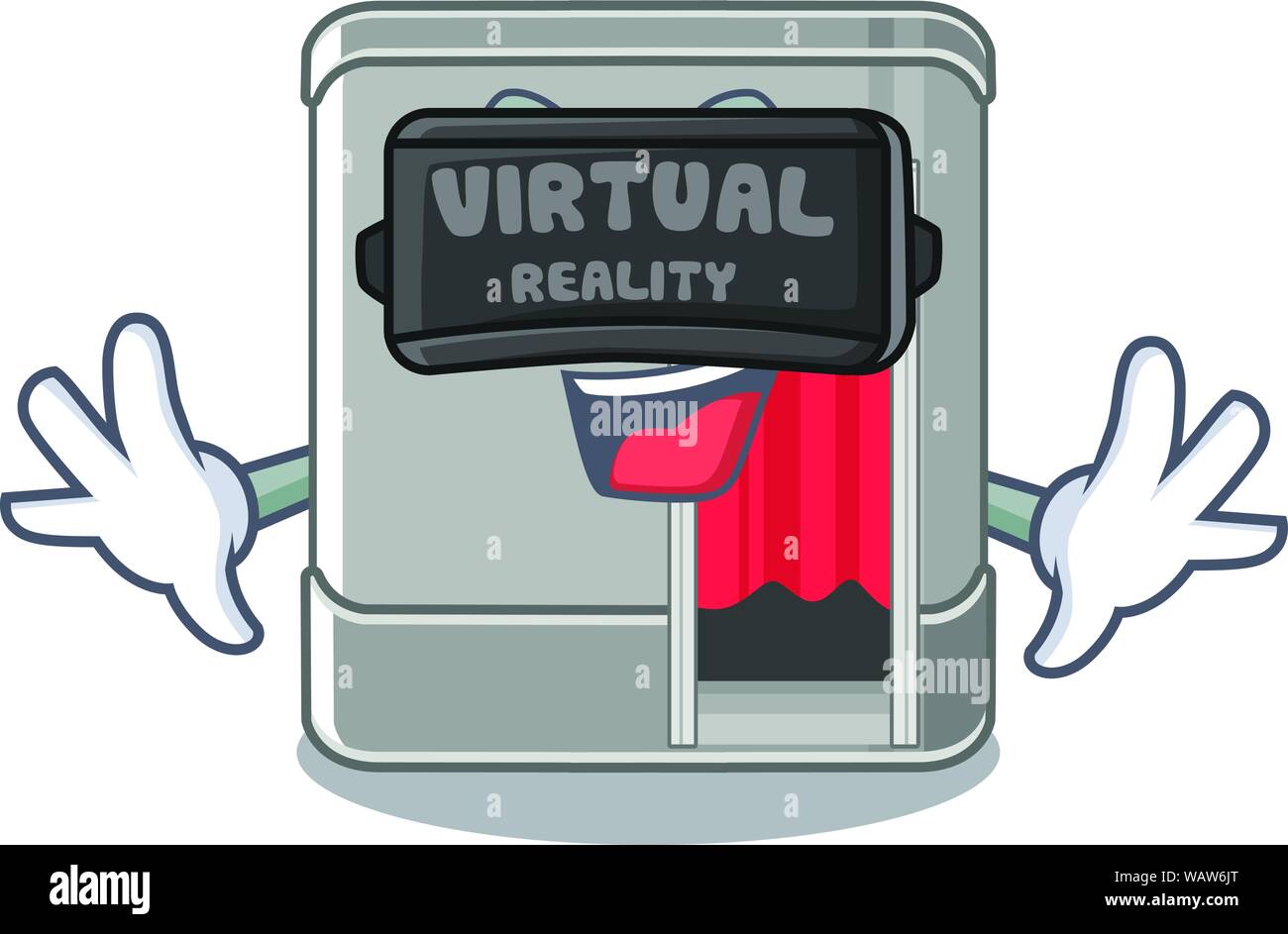 Virtuelle Realität Photo Booth isoliert mit der Cartoon Stock Vektor