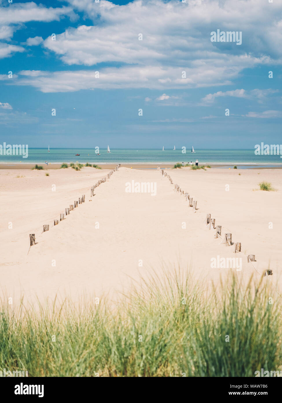 Strand von Dünkirchen und im Englischen Kanal, Nord Frankreich Stockfoto