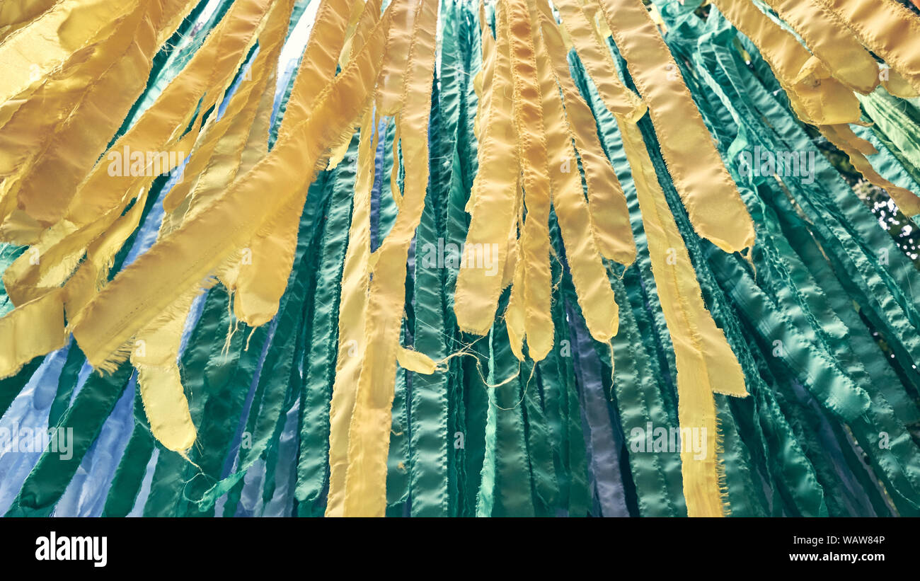 Blick auf bunten Bändern, Farbe getonte Abstrakt Hintergrund. Stockfoto