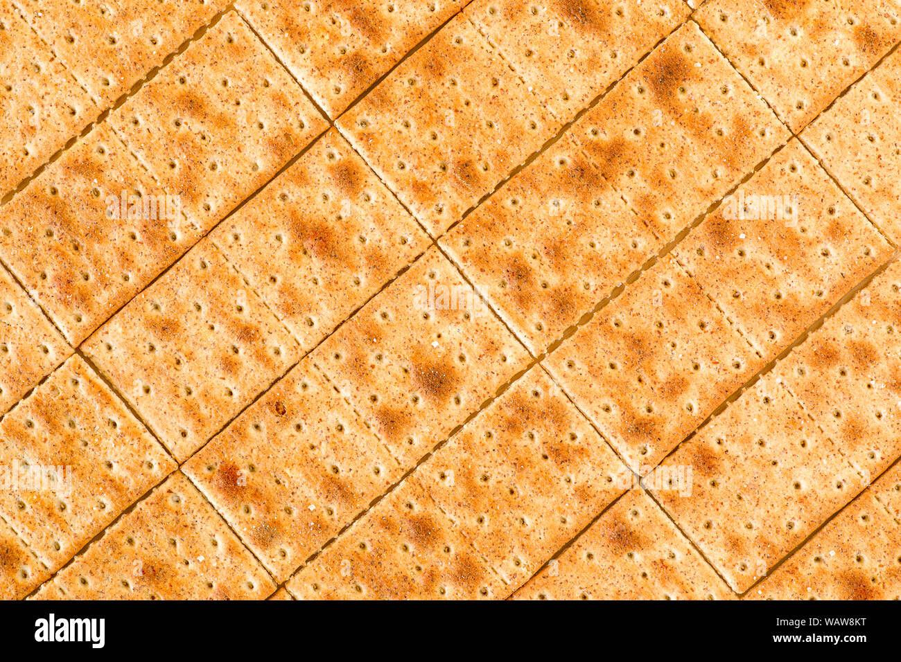 Full Frame Geschossen mit vielen Ganzen Weizen Cracker Stockfoto