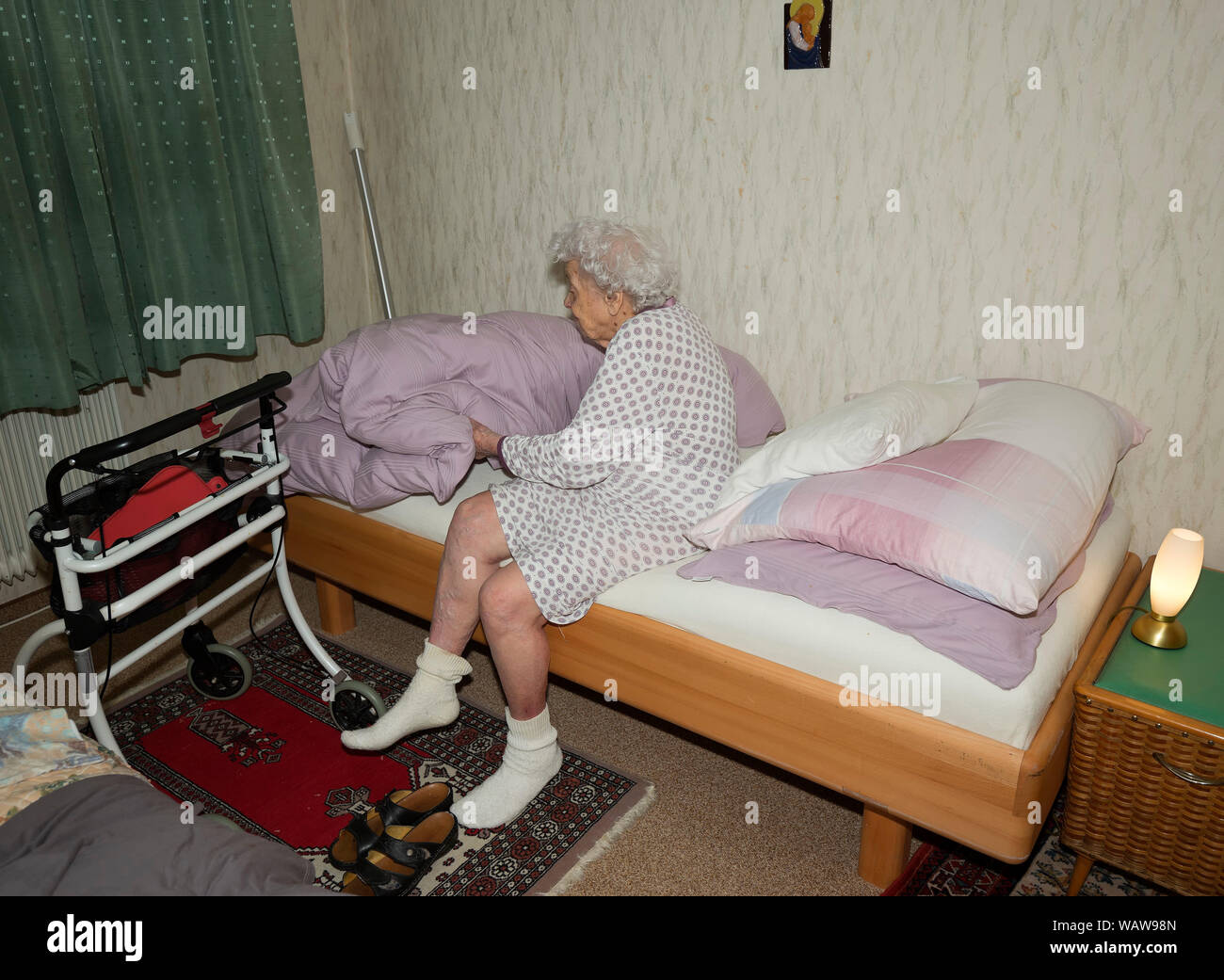 100 Jahre alte Frau Stockfoto