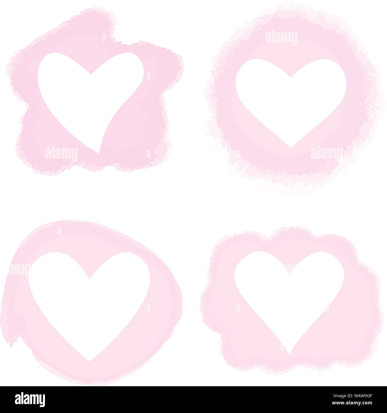 Aquarell von Hand Herz für Valentinstag. Romantischer Urlaub Dekoration. Kunst für Heim-, Print-, Web-, Banner, Poster. Valentines Tag und Hochzeit. Stock Vektor