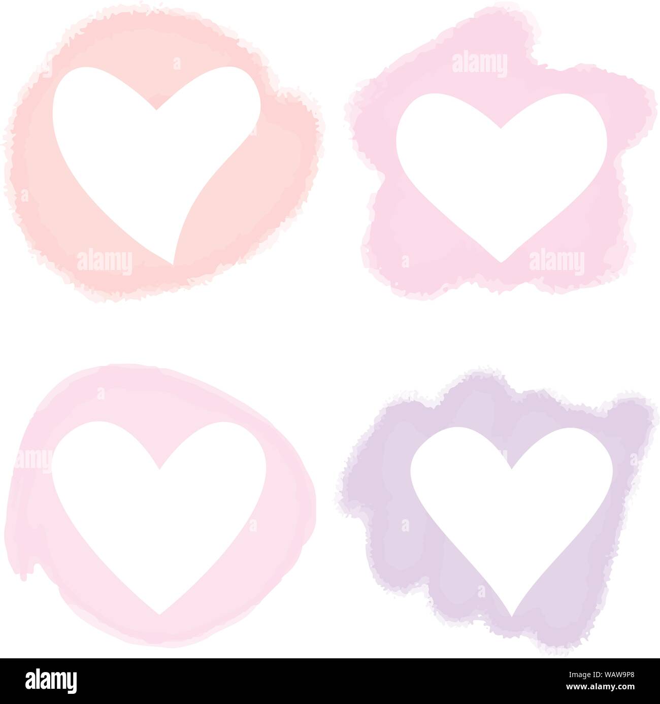 Aquarell von Hand Herz für Valentinstag. Romantischer Urlaub Dekoration. Kunst für Heim-, Print-, Web-, Banner, Poster. Valentines Tag und Hochzeit. Stock Vektor