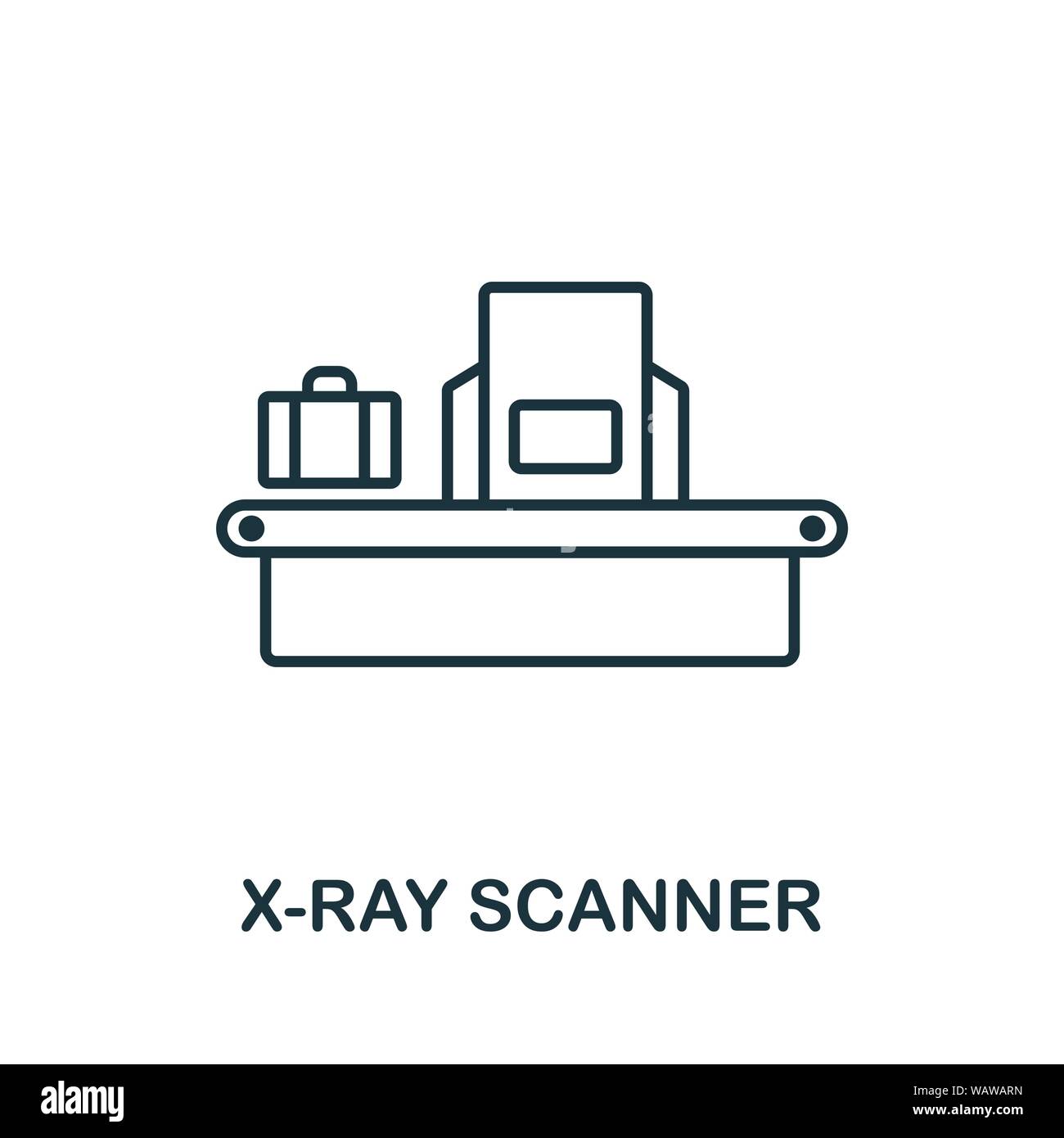 X-Ray Scanner thin line Symbol. Kreative einfache Design von Sicherheit Ikonen Sammlung. Überblick x-ray Scanner Symbol für Web Design und mobile Apps Nutzung Stock Vektor